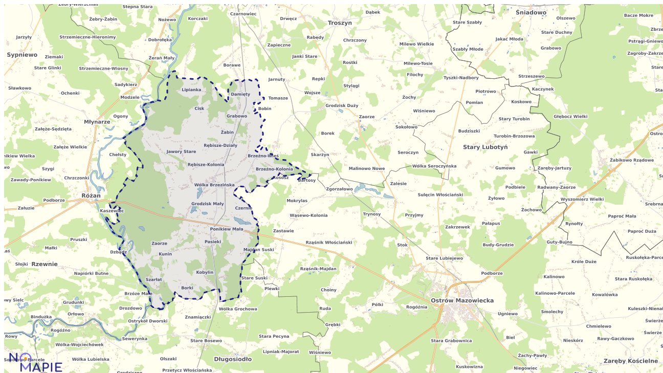 Mapa obszarów ochrony przyrody Goworowa