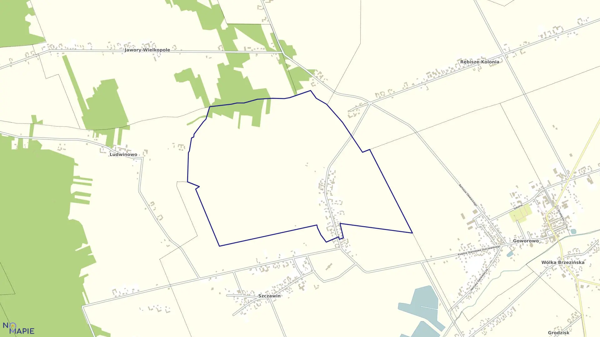 Mapa obrębu DANIŁOWO w gminie Goworowo